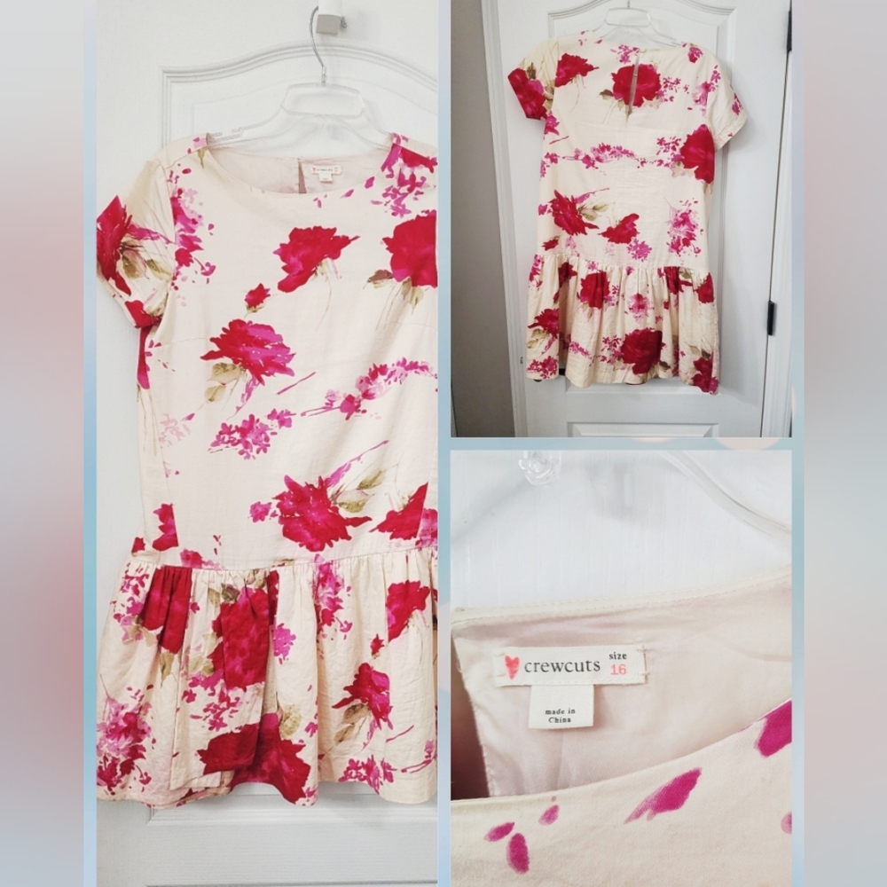 Crewcuts Ivory and Magenta  Dress
